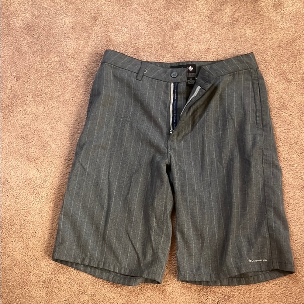 Men's Gray Pinstripe Shorts